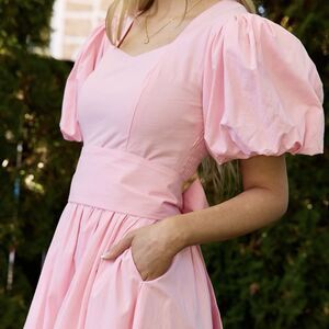 NWT Poet Dress Ode Pink Puff Sleeve Midi Nursing L